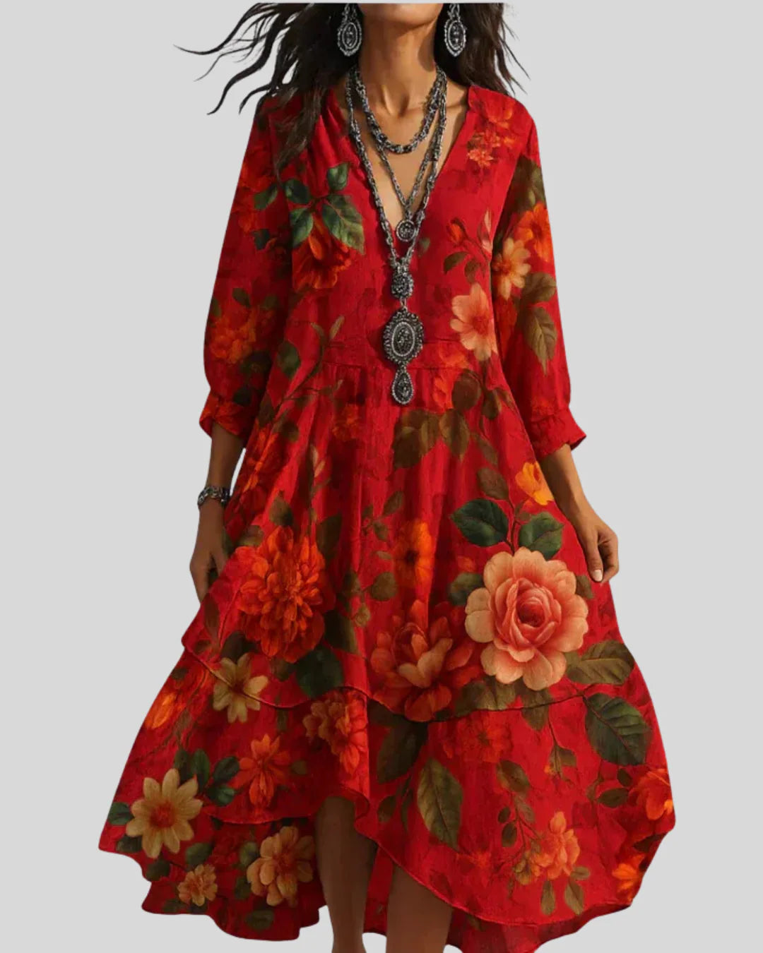 Debra - Floral Printed Maxi Dress
