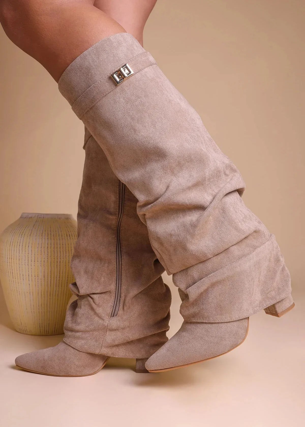 FOX - Suede Slouchy Knee-High Boots