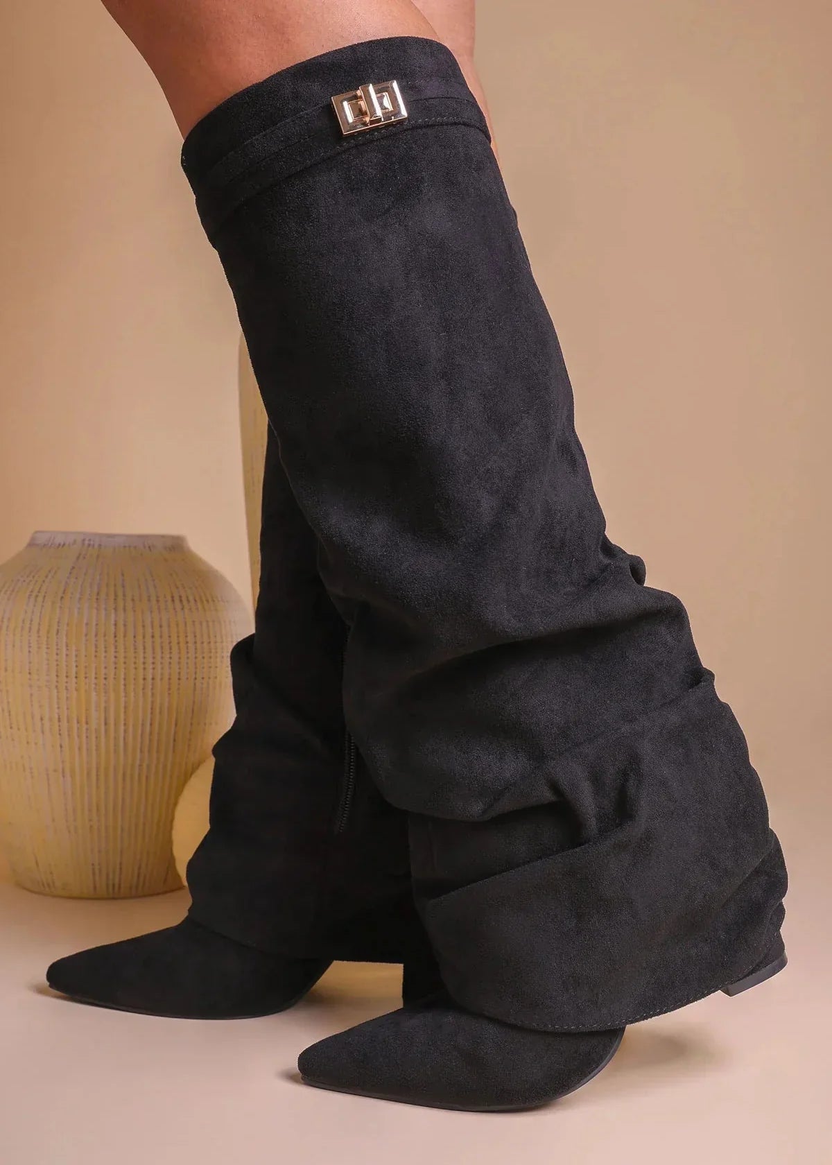 FOX - Suede Slouchy Knee-High Boots