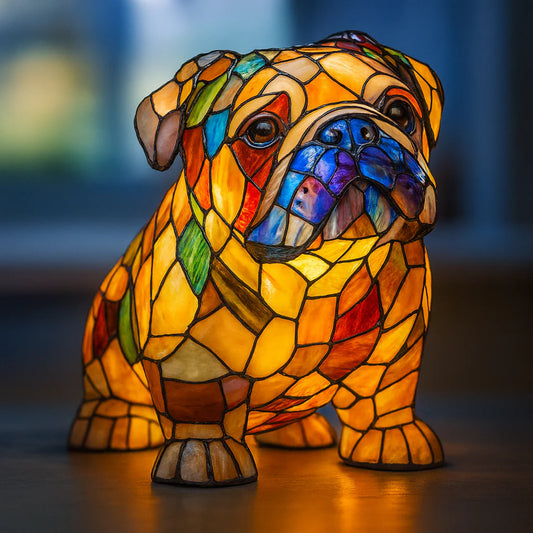 Fox - Magical Dog Lamp Made of Colored Glass