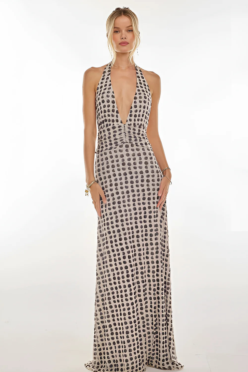 Camoni Polka Dot Diary Maxi Dress